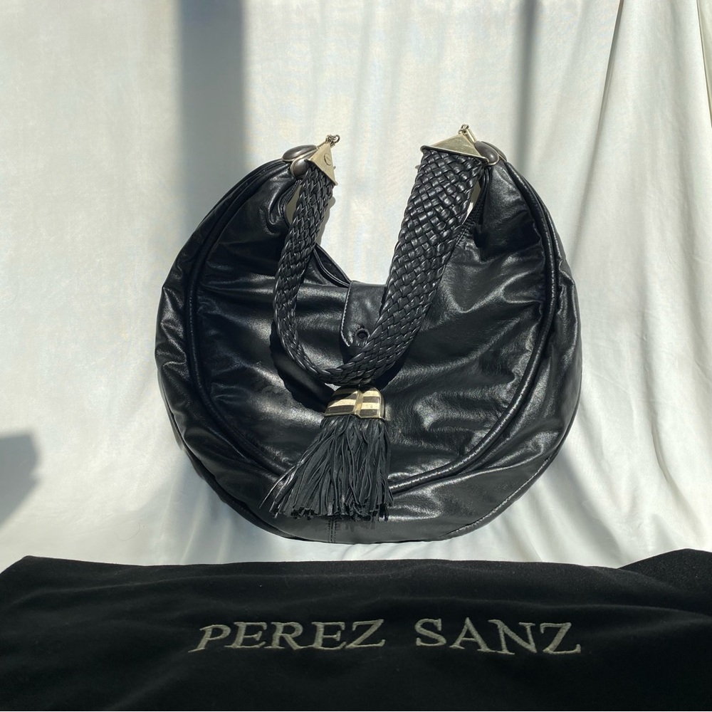 Perez Sanz 6230 Black Vintage Leather Shoulder Bag
